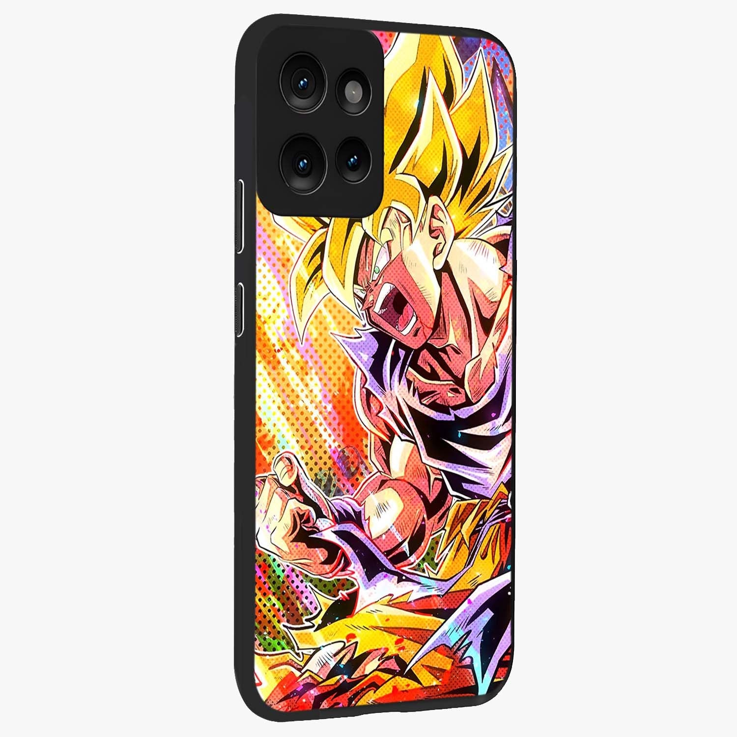 Firing Goku Glass Case upright view showcasing energetic anime artwork with bold warrior theme.