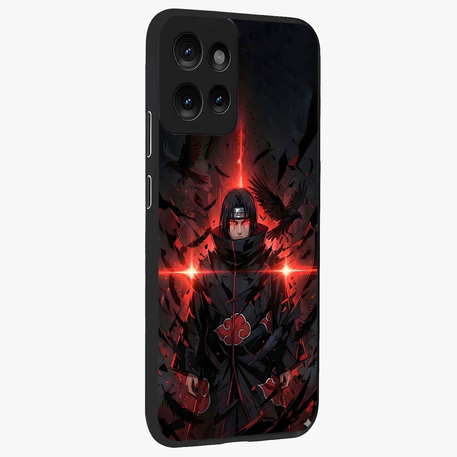 Focused Blade Discipline Glass Case upright view showcasing strong typography statement with sleek motivational theme.