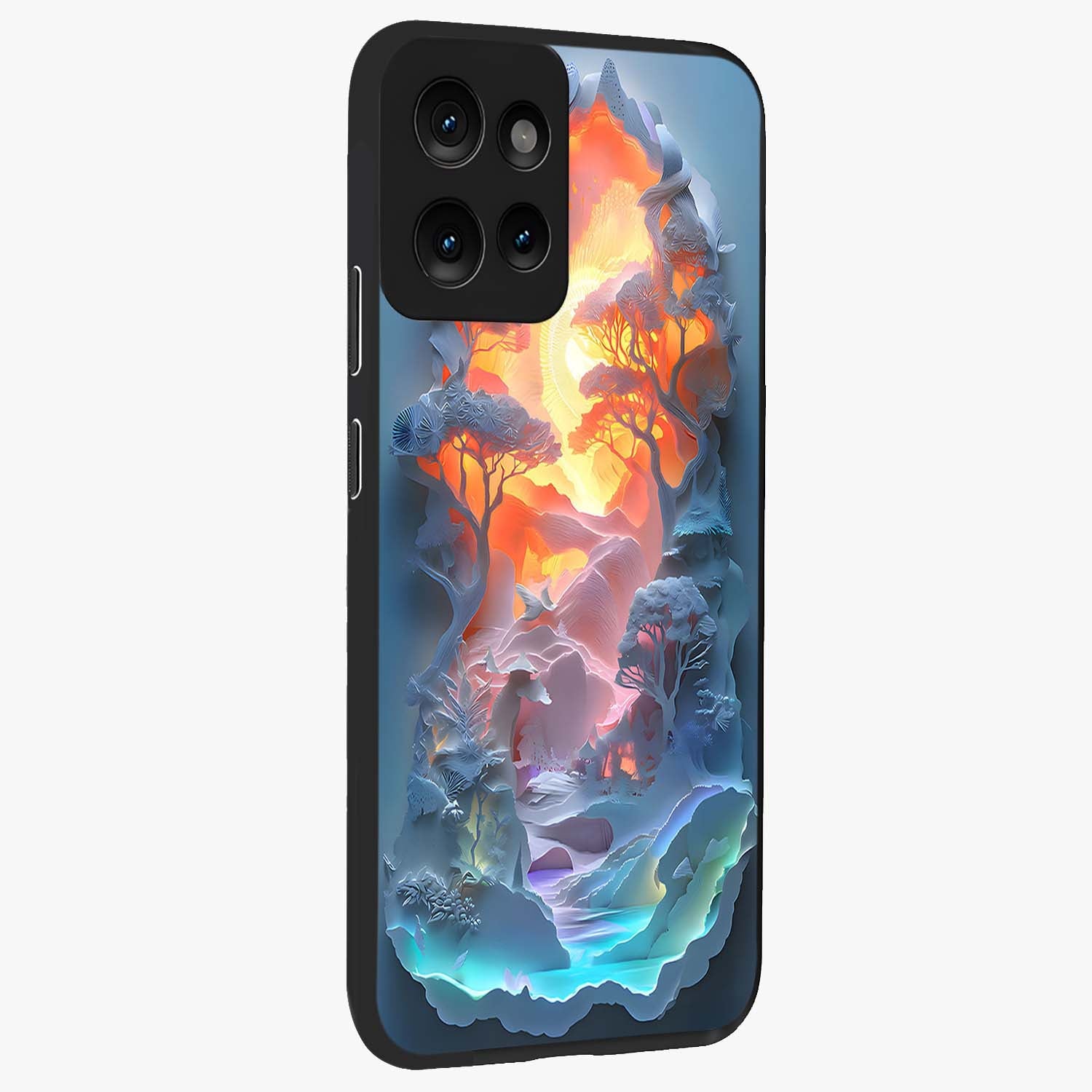 Glow Forest Portal Glass Case upright view showcasing enchanted forest portal artwork with fantasy nature theme.