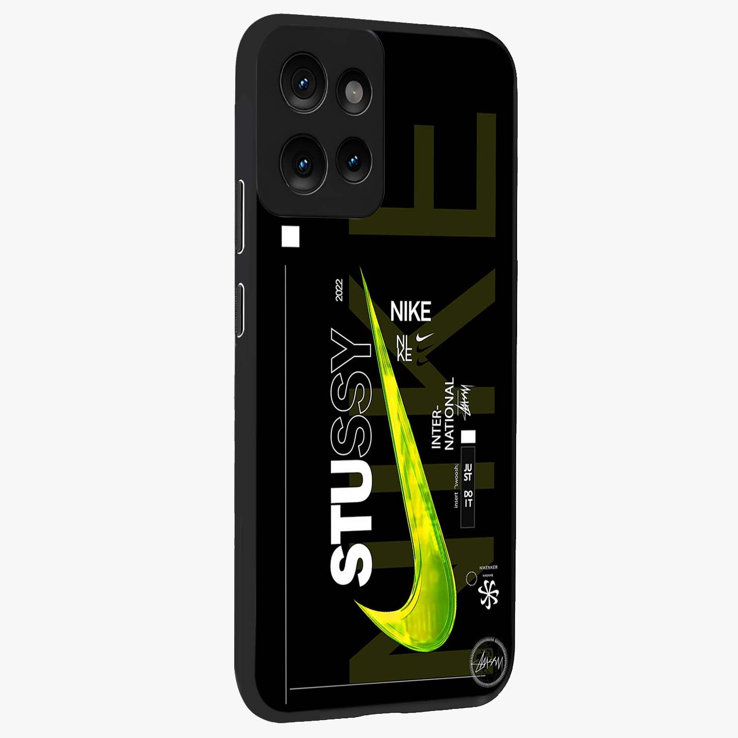 Neon Street Edition Glass Case upright view showcasing colorful neon artwork with modern street culture theme.