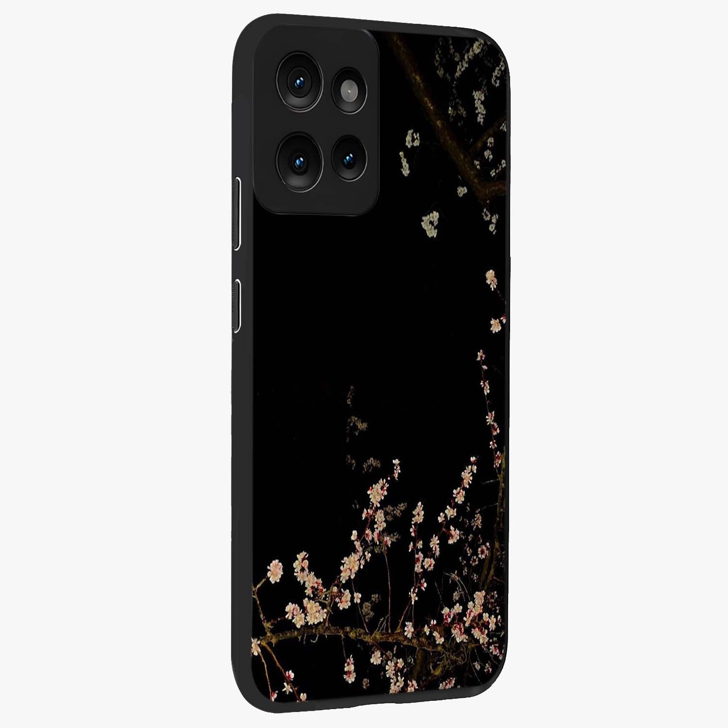 Petal Moon Light With Custom Name Glass Case upright view showcasing elegant floral moon artwork with personalized aesthetic.