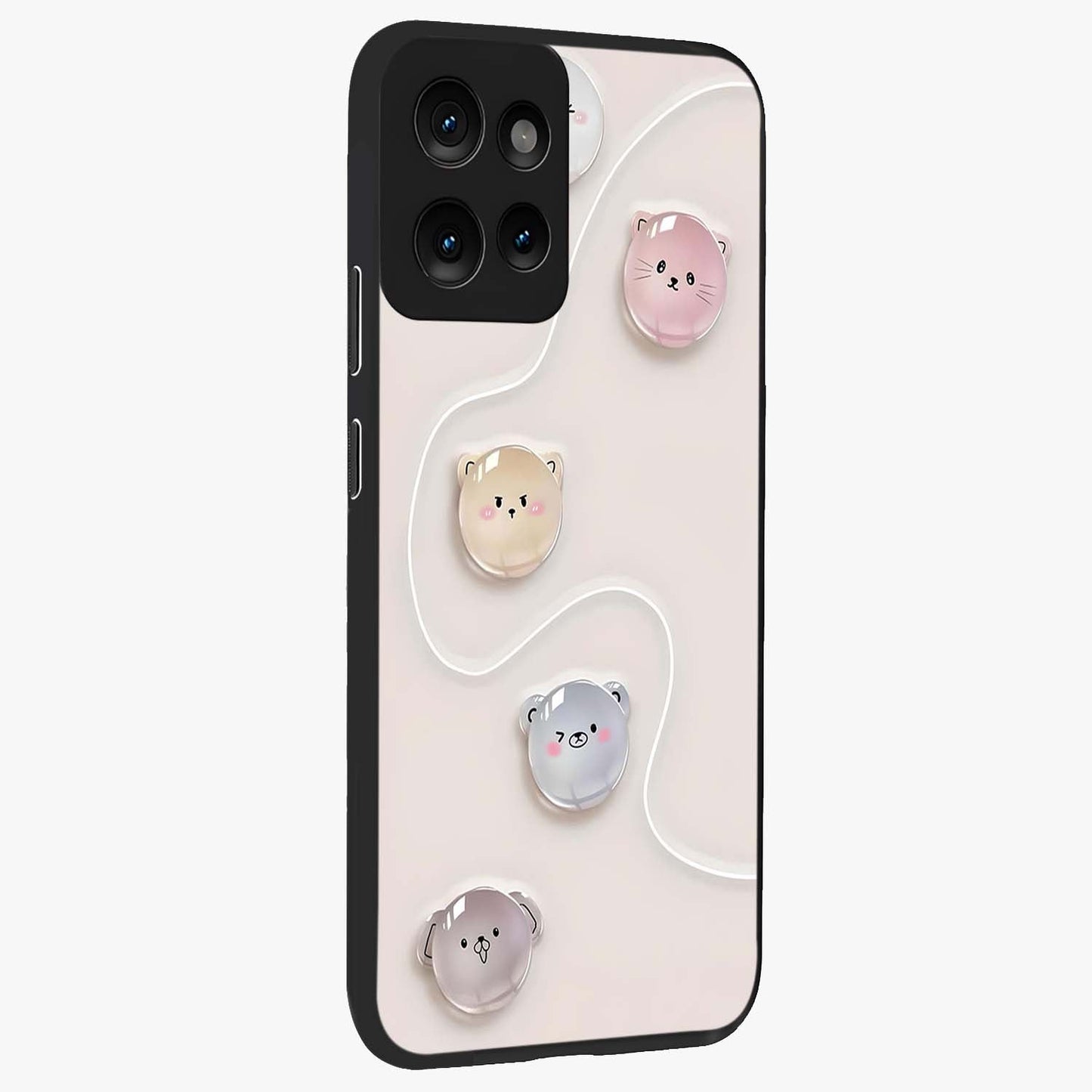 Puffy Face Parade Glass Case upright view showcasing adorable character artwork with cheerful animated theme.