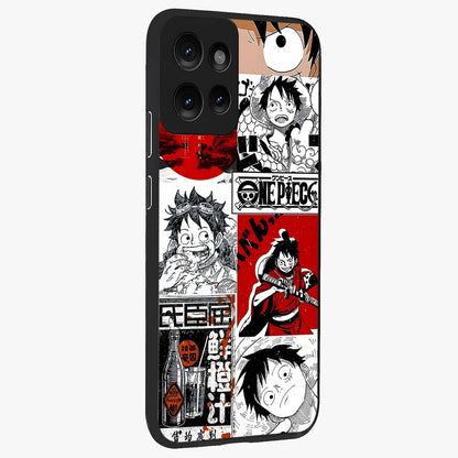 Strawhat Chaos Panels Glass Case upright view showcasing energetic anime artwork with bold adventure theme.