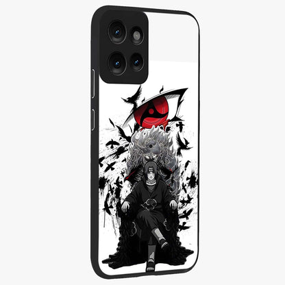 Uchiha Shadow Throne Glass Case upright view showcasing magical underwater galaxy artwork with vibrant cosmic theme.