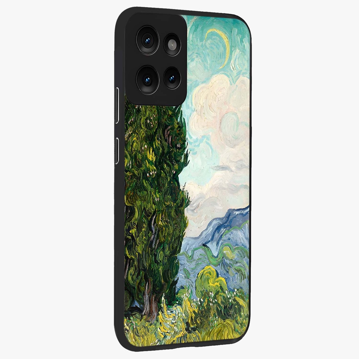 Van Gogh Vintage Art Glass Case upright view showcasing elegant vintage painting artwork with artistic heritage theme.