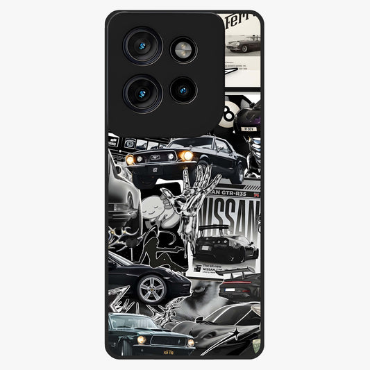 Aesthetic Dark Love Glass Case showing flat back view with dark romantic artwork and glossy glass finish.