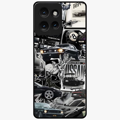 Aesthetic Dark Love Glass Case showing flat back view with dark romantic artwork and glossy glass finish.