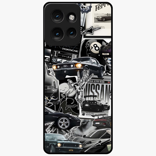 Aesthetic Dark Love Glass Case showing flat back view with dark romantic artwork and glossy glass finish.