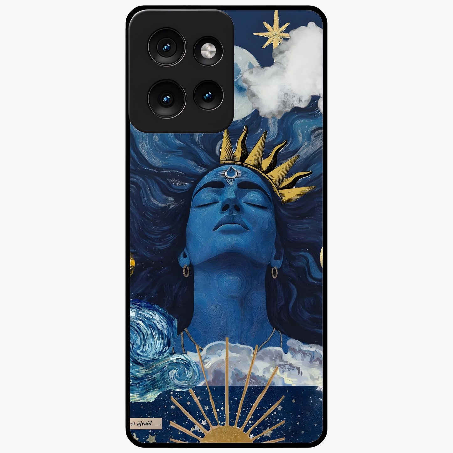 Aesthetic Lord Shiva Glass Case showing flat back view with divine Shiva artwork and glossy glass finish.