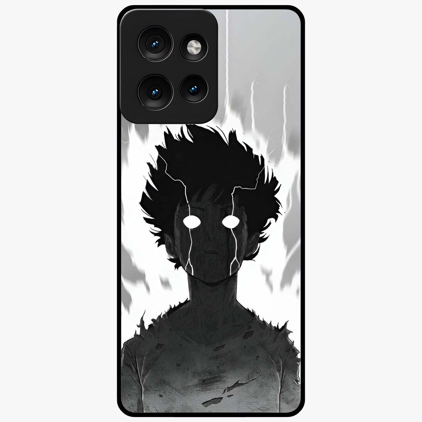 Awakened Inner Rage Glass Case showing flat back view with intense artistic artwork and glossy glass finish.