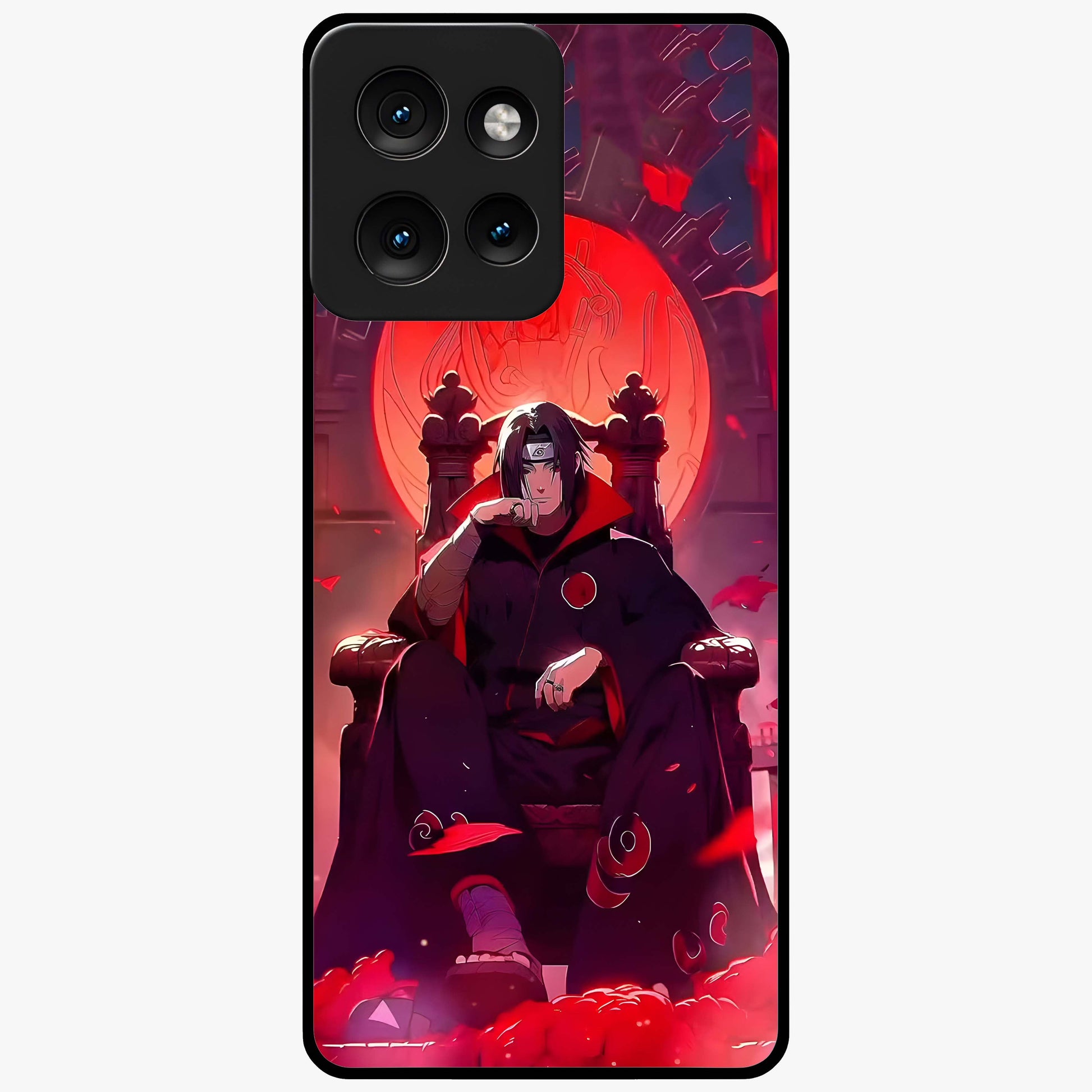 Blood Moon Sovereign Glass Case showing flat back view with mystical blood moon artwork and glossy glass finish.