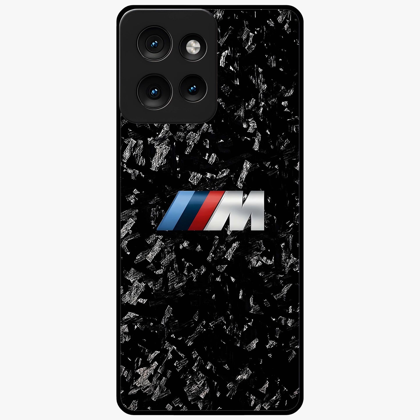 Carbon Speed Mark Glass Case showing flat back view with sporty carbon pattern artwork and glossy glass finish.