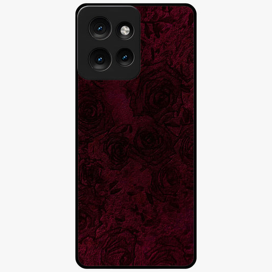 Crimson Fade Flow Glass Case showing flat back view with flowing crimson gradient artwork and glossy glass finish.
