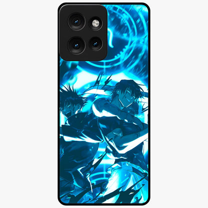 Cursed Energy Clash Glass Case showing flat back view with intense cursed energy artwork and glossy glass finish.