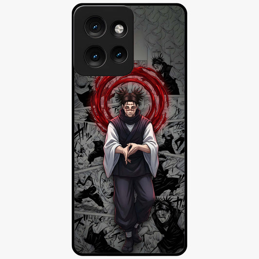 Cursed Ritual Ascension Glass Case showing flat back view with dark ritual themed artwork and glossy glass finish.