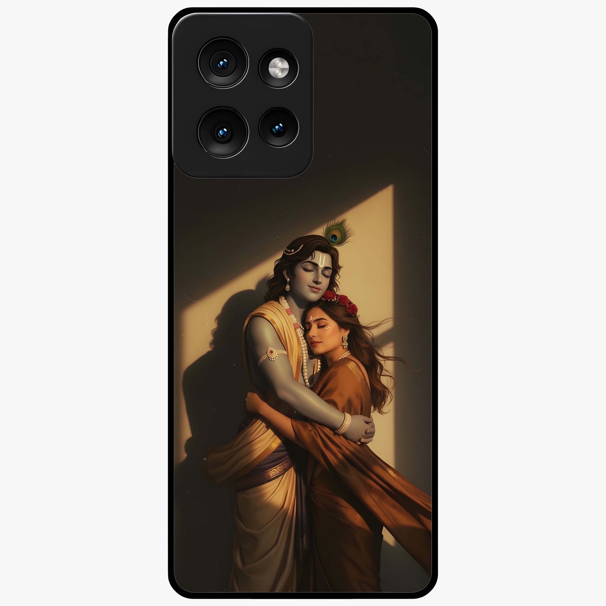Divine Eternal Love Glass Case showing flat back view with spiritual love themed artwork and glossy glass finish.