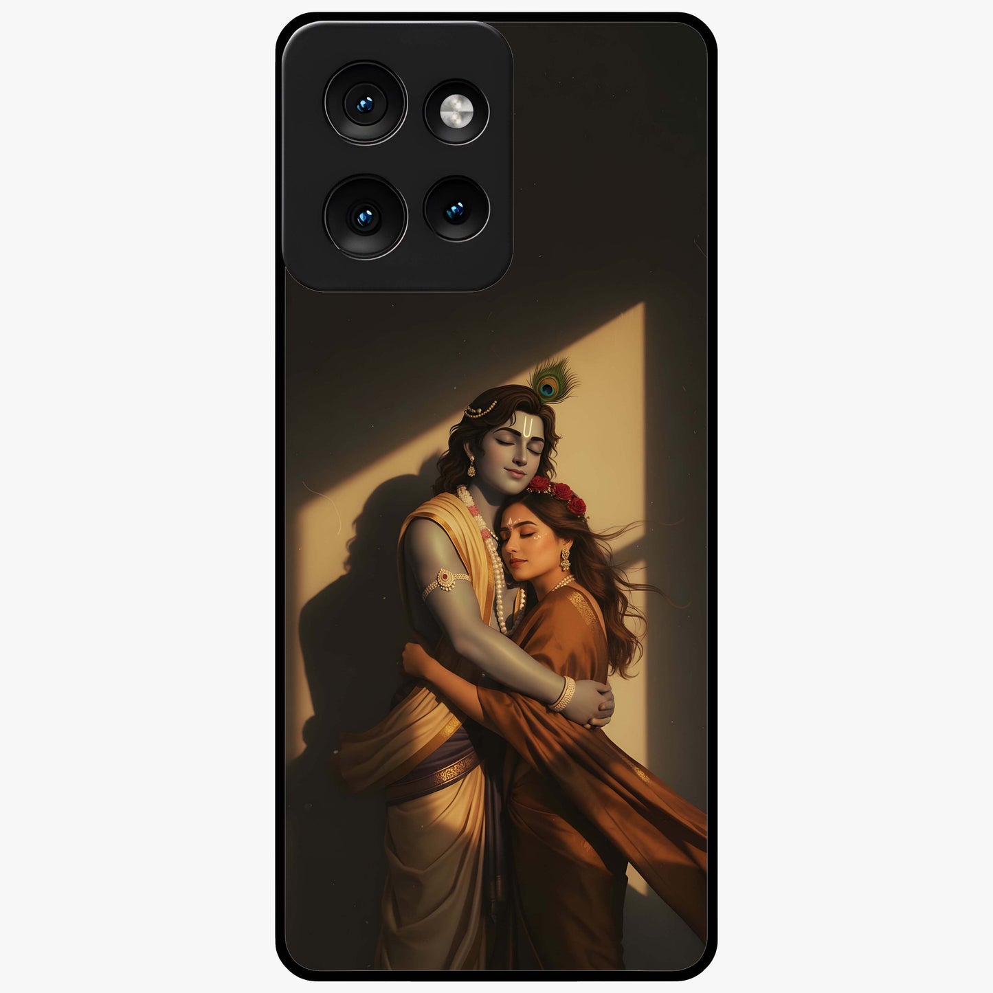 Divine Eternal Love Glass Case showing flat back view with spiritual love themed artwork and glossy glass finish.