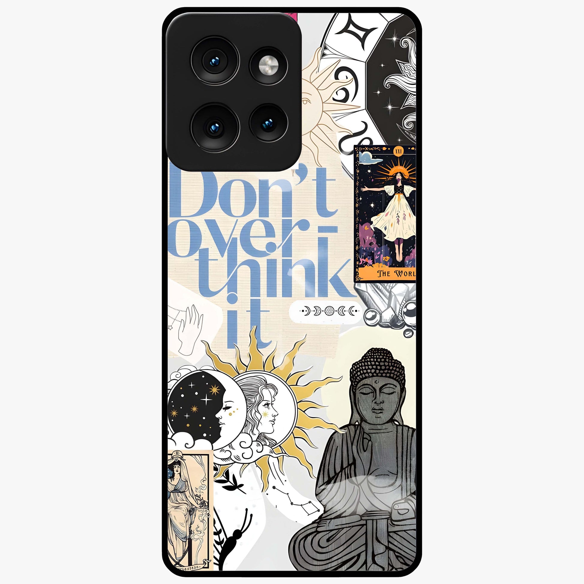 Ethereal Thoughts Glass Case showing flat back view with dreamy artistic artwork and glossy glass finish.