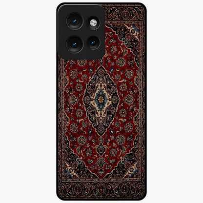 Heritage Carpet Royale Glass Case showing flat back view with ornate Persian carpet inspired pattern and glossy glass finish.