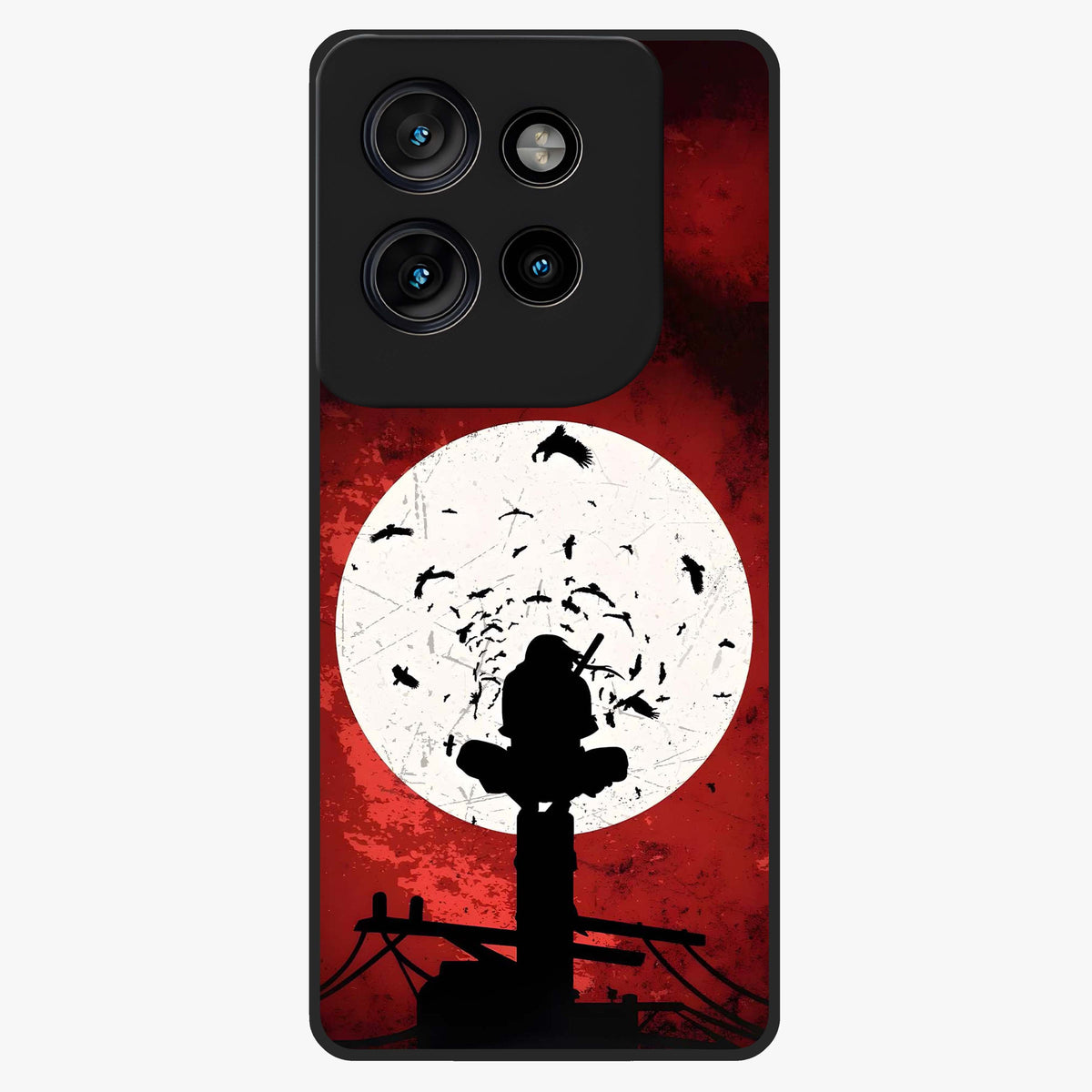 Itachi Limited Edition Naruto Anime Glass Case showing flat back view with iconic anime character artwork and glossy glass finish.