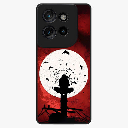 Itachi Limited Edition Naruto Anime Glass Case showing flat back view with iconic anime character artwork and glossy glass finish.