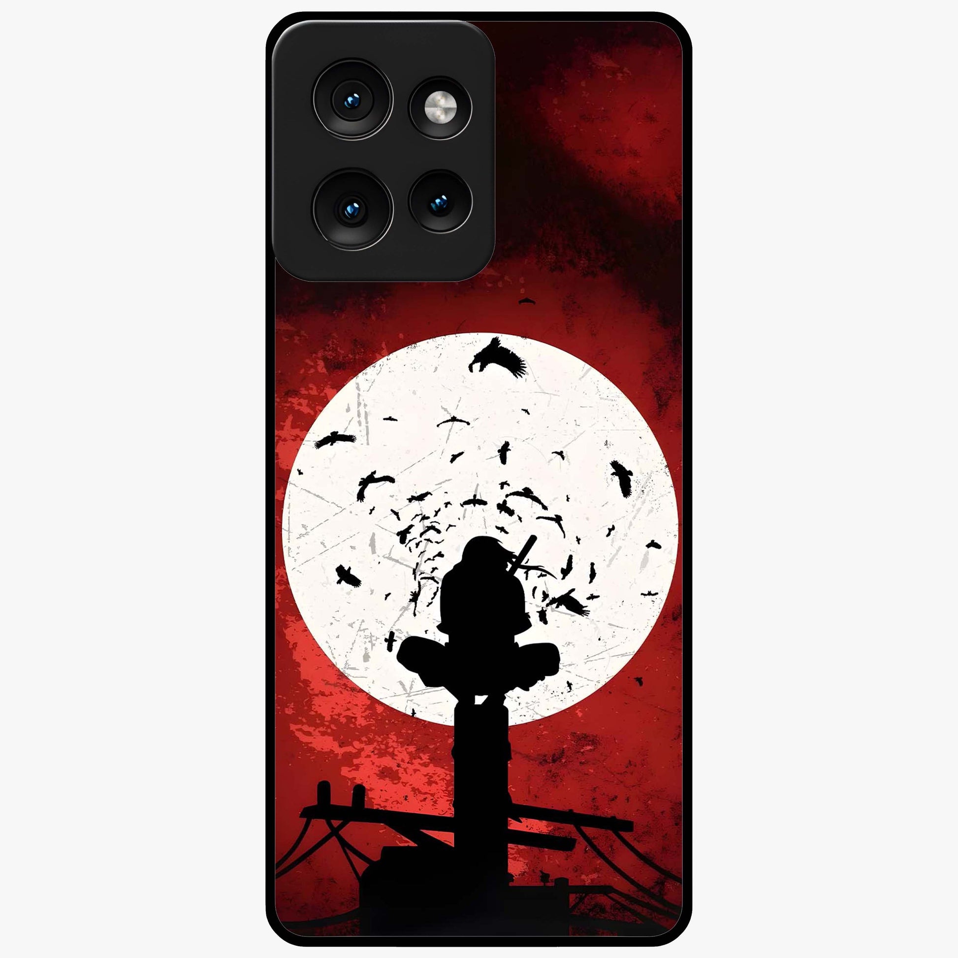 Itachi Limited Edition Naruto Anime Glass Case showing flat back view with iconic anime character artwork and glossy glass finish.