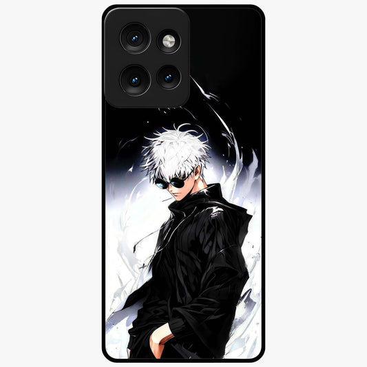 Limitless Shadow King Glass Case showing flat back view with powerful shadow warrior artwork and glossy glass finish.