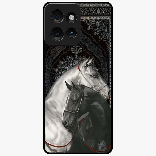 Majestic Ride Legacy Glass Case showing flat back view with powerful automotive inspired artwork and glossy glass finish.