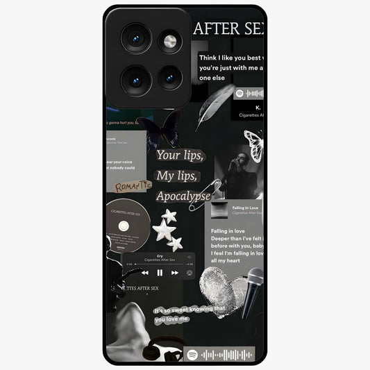 Midnight Love Echo Glass Case showing flat back view with romantic midnight themed artwork and glossy glass finish.