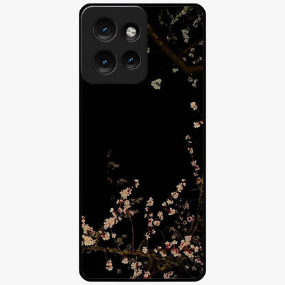 Petal Moon Light With Custom Name Glass Case showing flat back view with floral moonlight artwork and personalized name design.