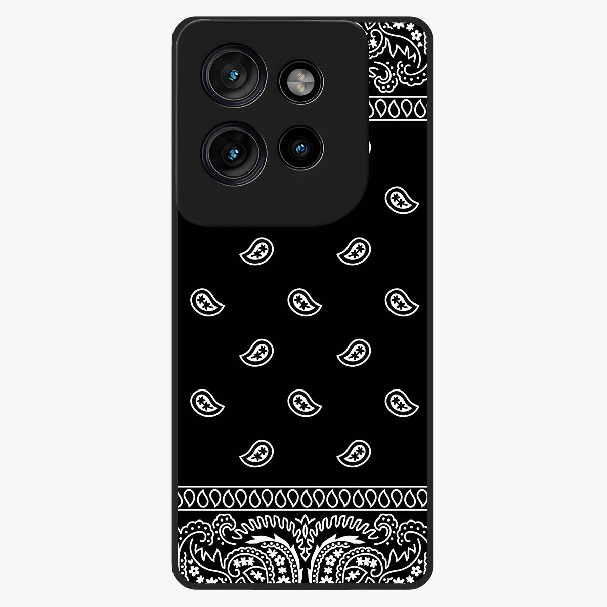 Retro Rebel Threads Glass Case showing flat back view with vintage street style artwork and glossy glass finish.