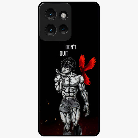 Rise Beyond Limits Glass Case showing flat back view with motivational typography artwork and glossy glass finish.