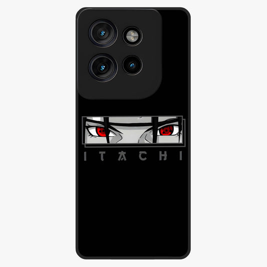 Scarlet Gaze Dominance Glass Case showing flat back view with striking red themed artwork and glossy glass finish.