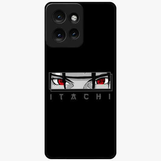 Scarlet Gaze Dominance Glass Case showing flat back view with striking red themed artwork and glossy glass finish.
