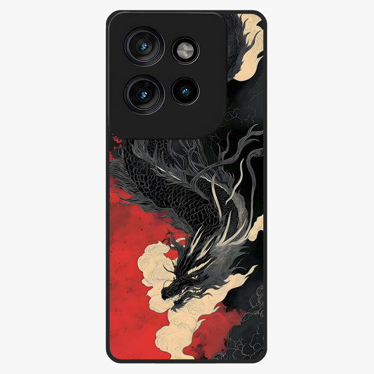Shadow Dragon Fury Glass Case showing flat back view with fierce dragon artwork and glossy glass finish.