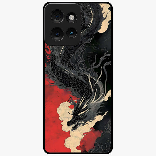 Shadow Dragon Fury Glass Case showing flat back view with fierce dragon artwork and glossy glass finish.