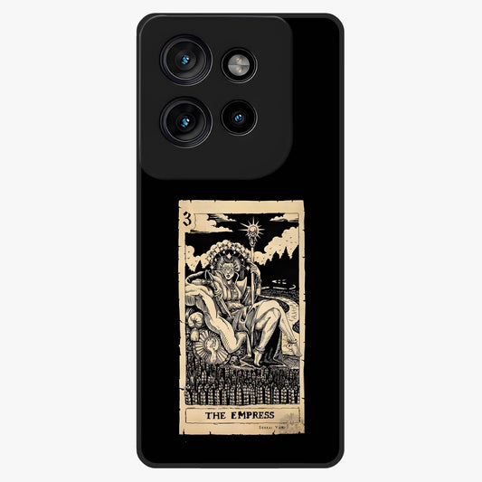The Empress Glass Case showing flat back view with regal feminine artwork and glossy glass finish.
