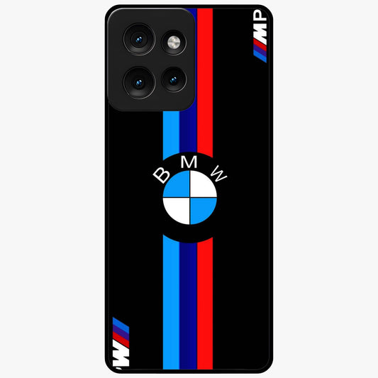 Turbo BMW Beast Glass Case showing flat back view with high performance sports car artwork and glossy glass finish.