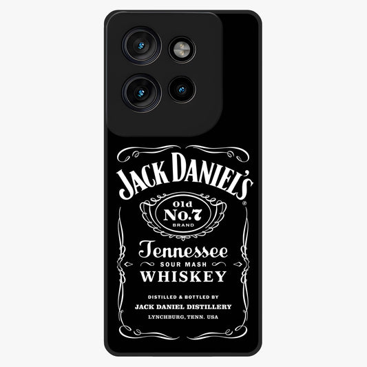 Vintage Whiskey Heritage Glass Case showing flat back view with classic whiskey inspired artwork and glossy glass finish.