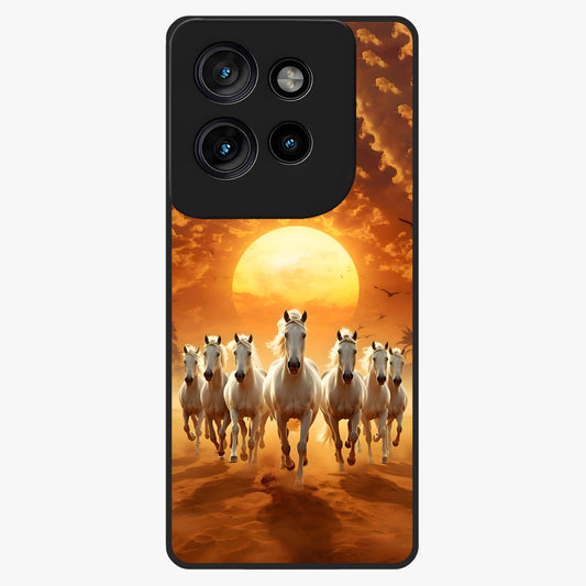Wild Sunset Majesty Glass Case showing flat back view with majestic sunset landscape artwork and glossy glass finish.
