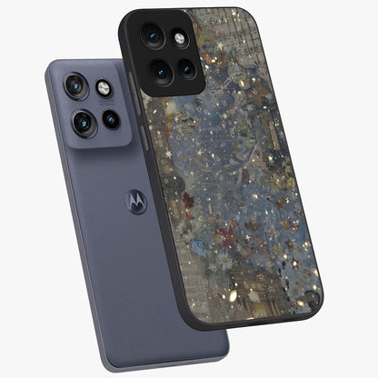 Aesthetic Astrolophia Glass Case displayed in angled mockup highlighting artistic aesthetic elements and smooth glass surface.