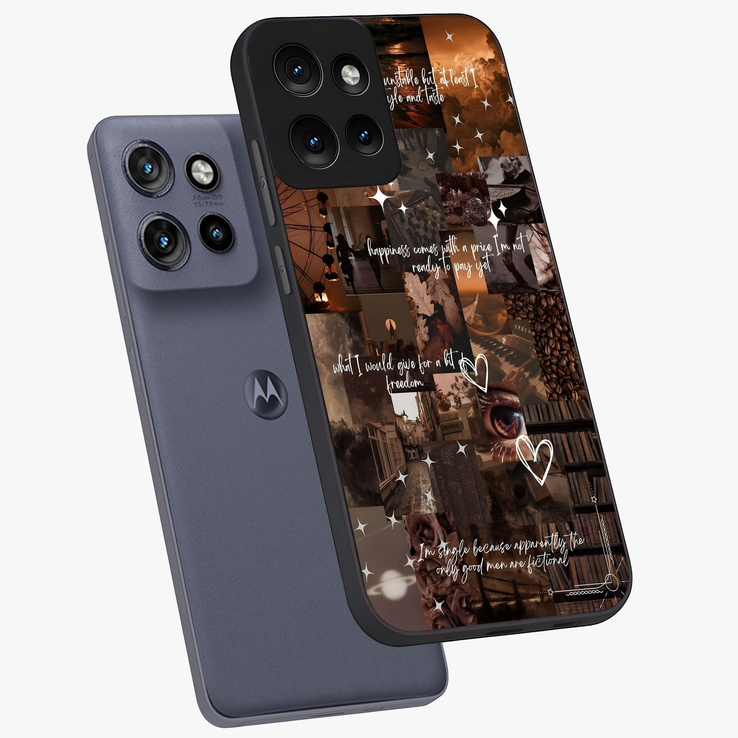 Bittersweet Aesthetic Chaos Glass Case displayed in angled mockup highlighting expressive abstract artwork and edgy aesthetic theme.
