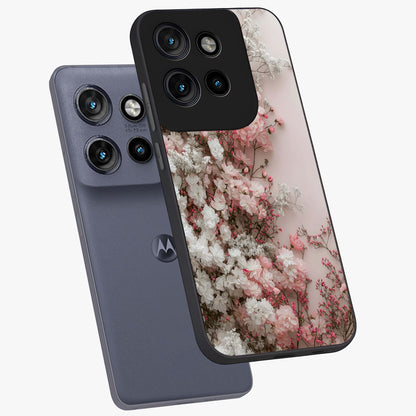 Blush Blossom Cloud Glass Case displayed in angled mockup highlighting soft cloud and blossom design with pastel aesthetic.
