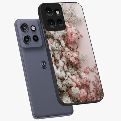 Blush Blossom Cloud Glass Case displayed in angled mockup highlighting soft cloud and blossom design with pastel aesthetic.