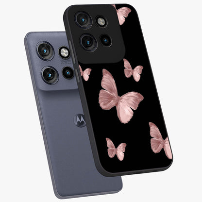 Butterfly Pattern Glass Case displayed in angled mockup highlighting delicate butterfly design and aesthetic pattern style.