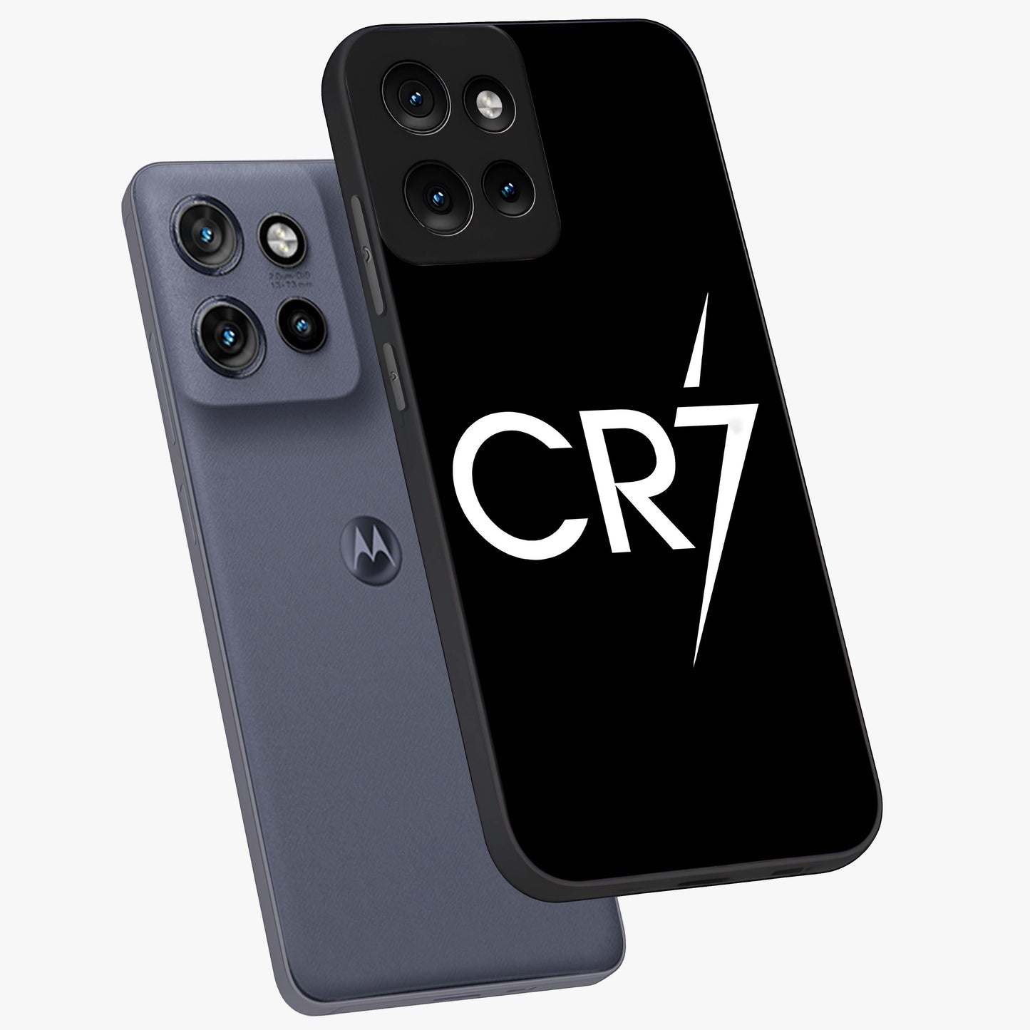 Cr7 Elite Strike Glass Case displayed in angled mockup highlighting powerful sports graphic with bold athletic theme.