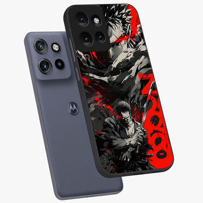 Demon Sword Resolve Glass Case displayed in angled mockup highlighting powerful demon sword illustration with dark fantasy aesthetic.