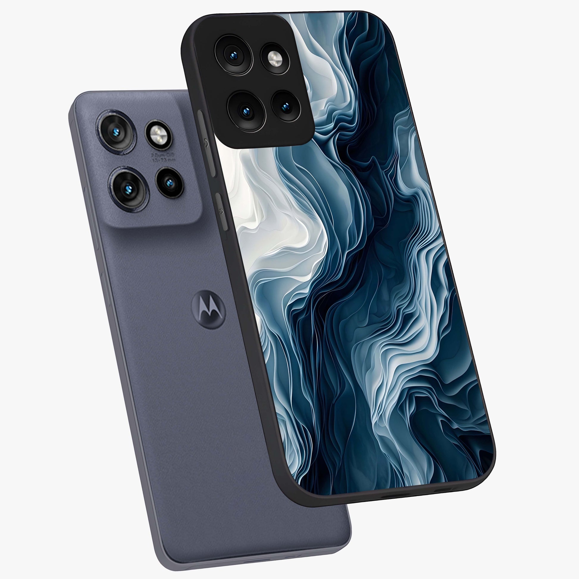 Ethereal Paper Marble Glass Case displayed in angled mockup highlighting elegant marble pattern with modern aesthetic style.