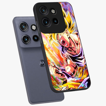 Firing Goku Glass Case displayed in angled mockup highlighting dynamic anime character design with action aesthetic.
