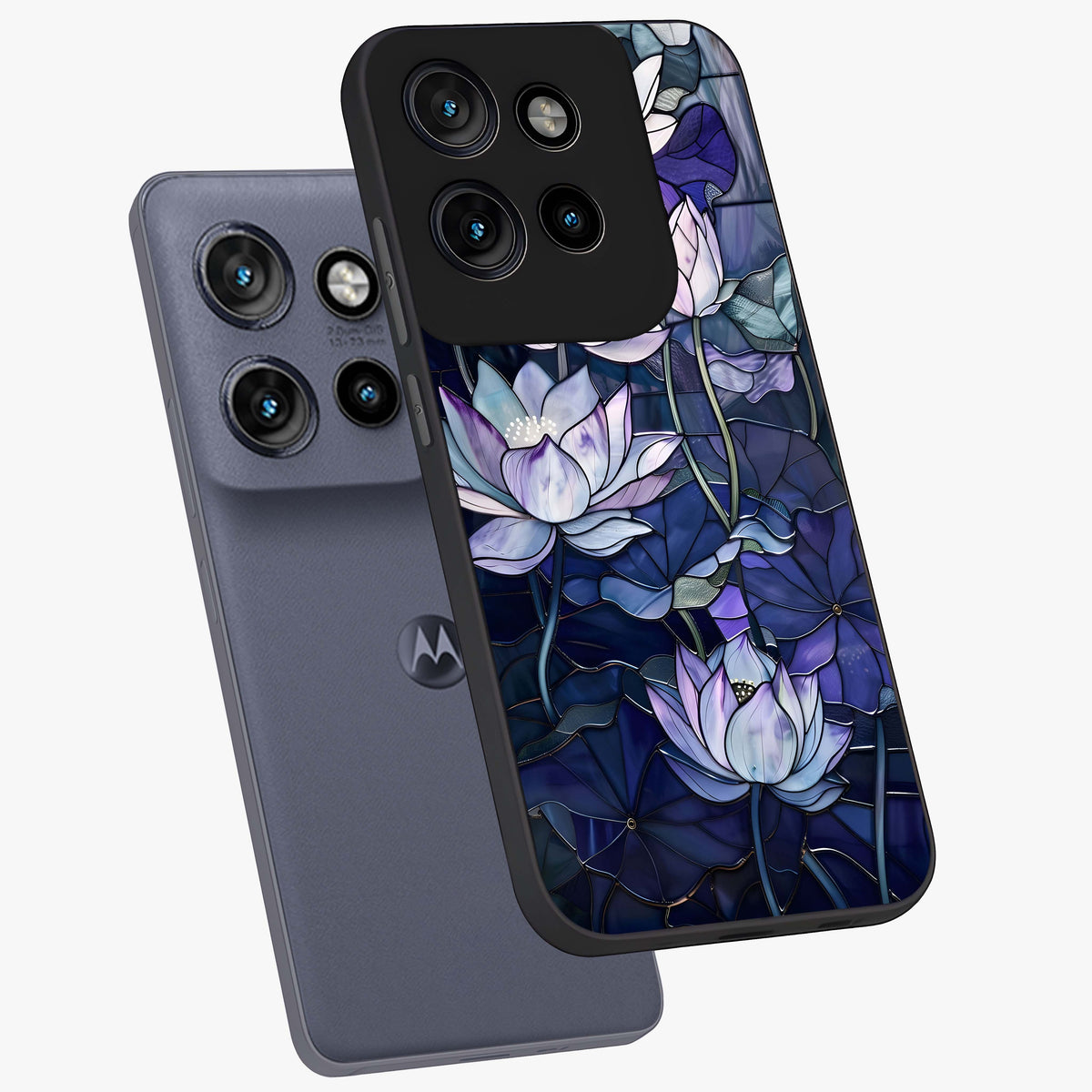 Gloss Petal Rush Glass Case displayed in angled mockup highlighting vibrant petal design with elegant floral aesthetic.